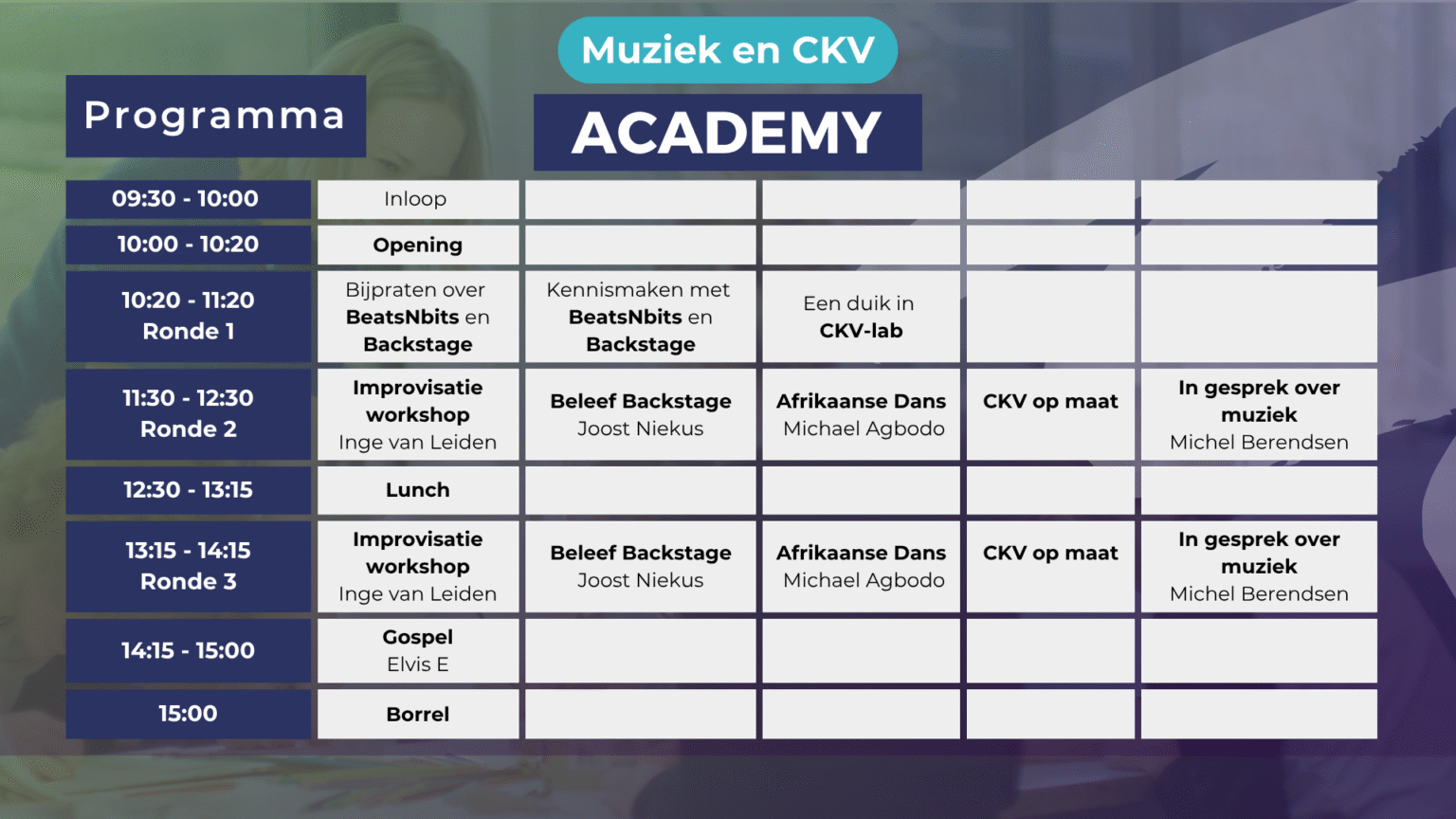 Programma Muziek en CKV Academy